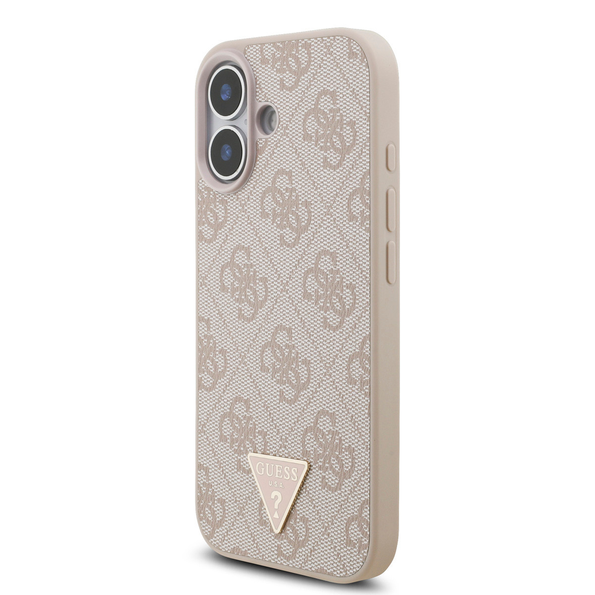 Guess Guess iPhone 17 Backcover hoesje - MagSafe - 4G Triangle Logo - Pearl Strap - Roze, foto 2 van 6