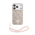 Guess Guess iPhone 17 Pro/iPhone 18 Pro Handyhülle MagSafe 4G dreieckiges Logo Perlenband - Rosa