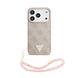 Guess Guess iPhone 17 Pro Back cover coque - MagSafe - 4G Triangle Logo - Pearl Strap - Rose