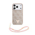 Guess iPhone 17 Pro Backcover hoesje - MagSafe - 4G Triangle Logo - Pearl Strap - Roze
