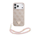 Guess Guess iPhone 17 Pro Max/iPhone 18 Pro Max Handyhülle MagSafe 4G dreieckiges Logo Perlenband - Rosa