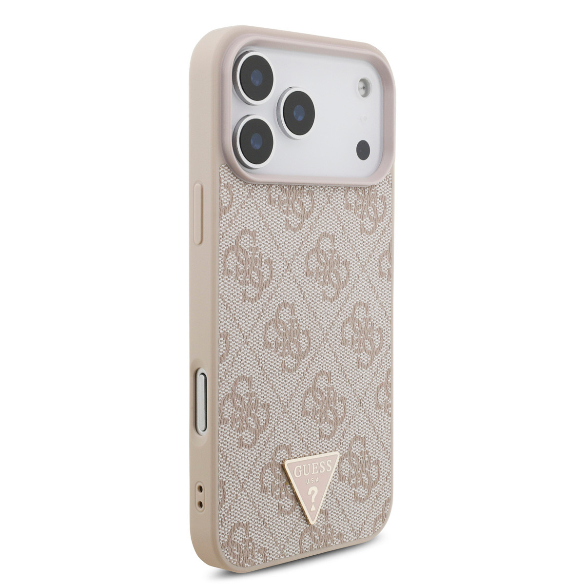 Guess Guess iPhone 17 Pro Max Backcover hoesje - MagSafe - 4G Triangle Logo - Pearl Strap - Roze, foto 3 van 6