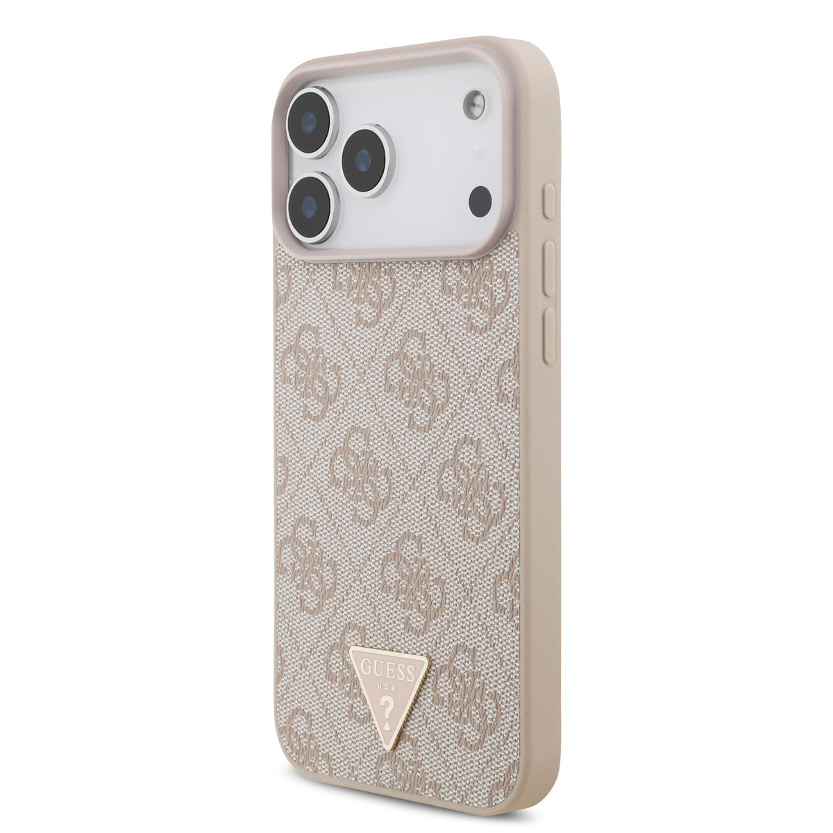 Guess Guess iPhone 17 Pro Max Backcover hoesje - MagSafe - 4G Triangle Logo - Pearl Strap - Roze, foto 2 van 6