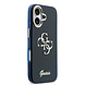Guess Guess iPhone 17 Backcover hoesje - 4G Script Metal Logo - Silver Edge - Blauw
