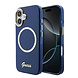 Guess Guess iPhone 17 Back cover case - Magsafe - Metal Logo - Gold Edge - Blue Guess Guess iPhone 17 Back cover case - Magsafe - Metal Logo - Gold Edge - Blue
