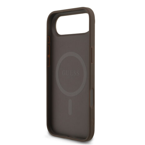 Guess Guess iPhone 17 Air Back cover coque - MagSafe - 4G Triangle Logo - Pearl Strap - Marron Guess Guess iPhone 17 Air Back cover coque - MagSafe - 4G Triangle Logo - Pearl Strap - Marron