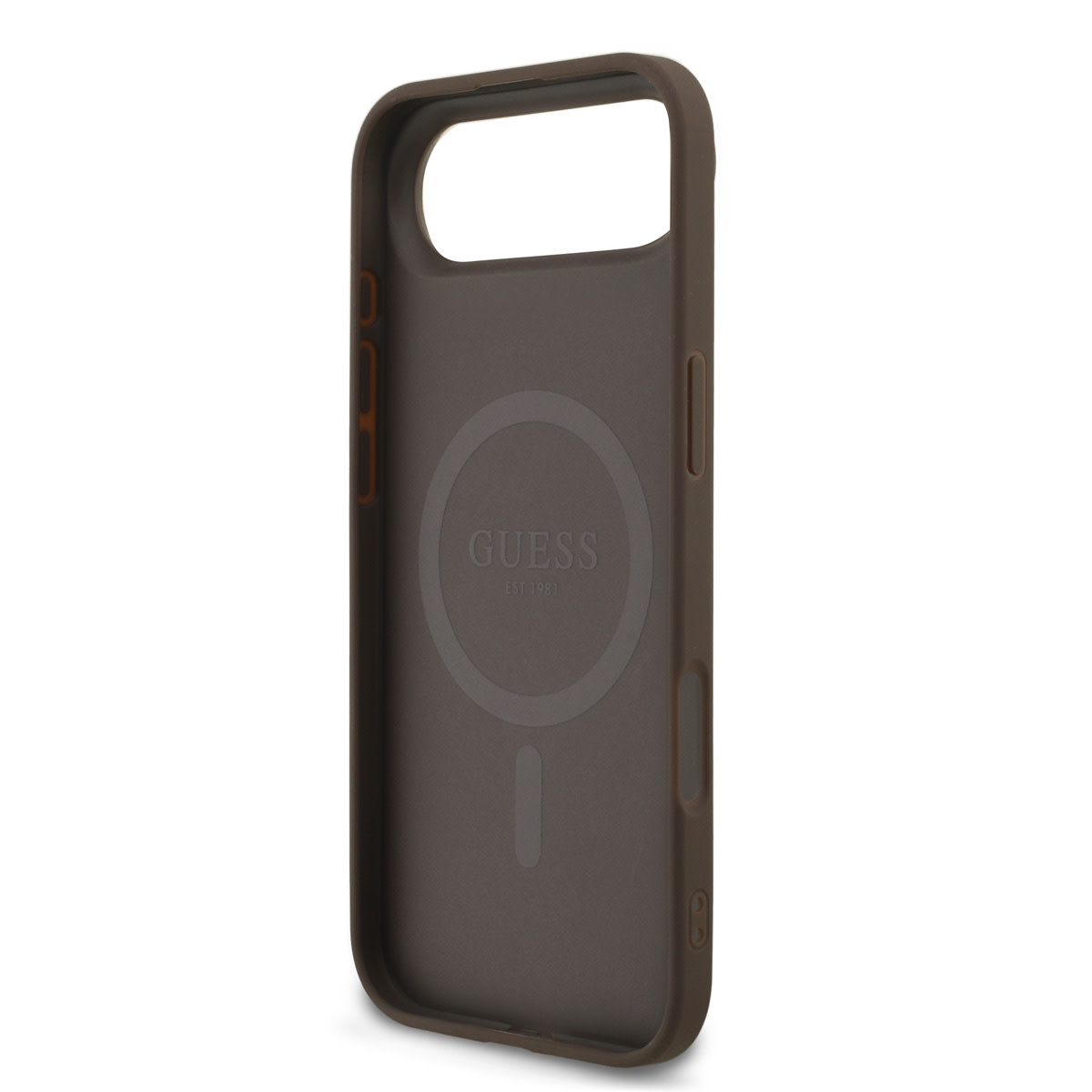 Guess Guess iPhone 17 Air Backcover hoesje - MagSafe - 4G Triangle Logo - Pearl Strap - Bruin, foto 6 van 6