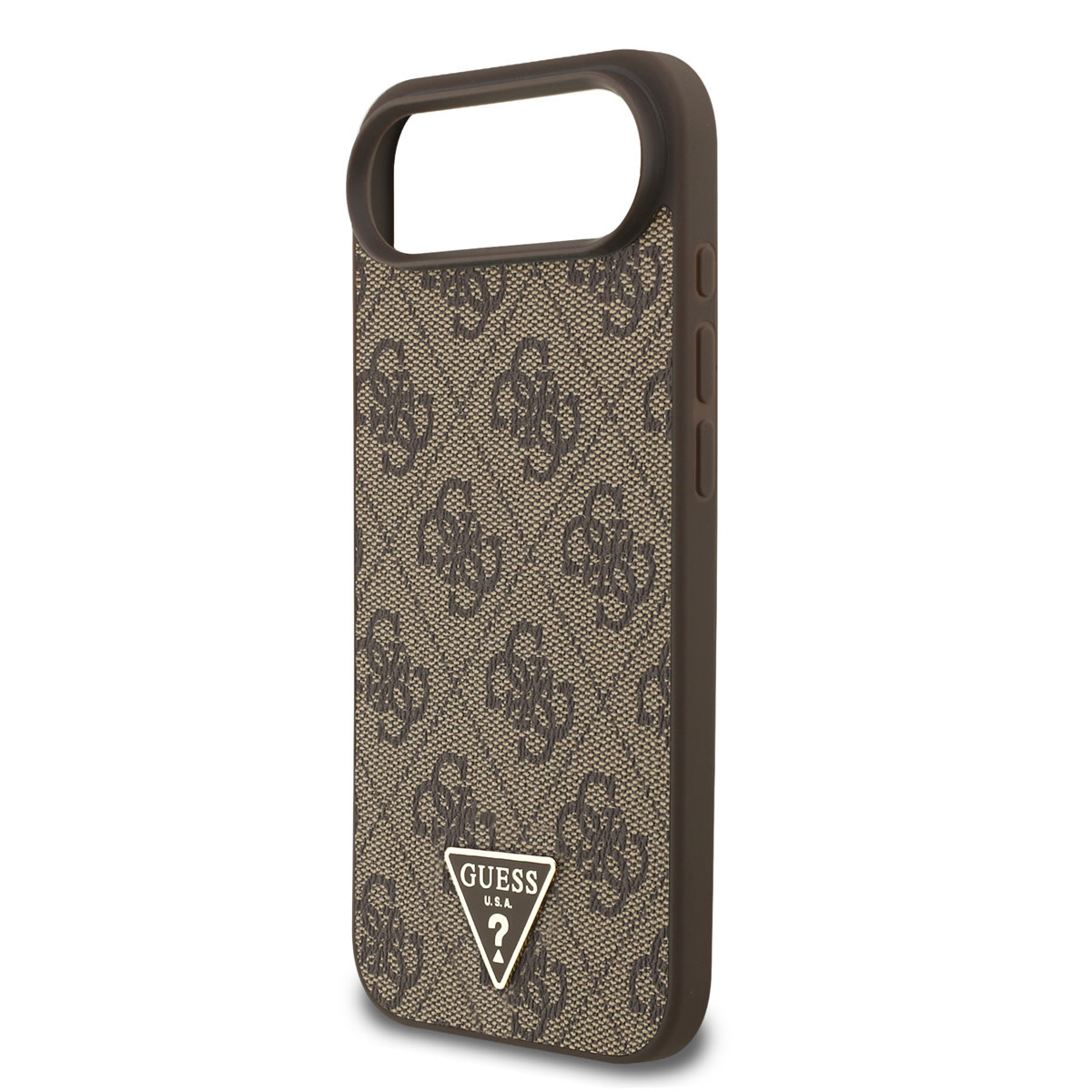 Guess Guess iPhone 17 Air Backcover hoesje - MagSafe - 4G Triangle Logo - Pearl Strap - Bruin, foto 5 van 6