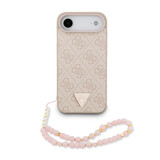 Guess Guess iPhone 17 Air Back-Cover hul - MagSafe - 4G Triangle Logo - Pearl Strap - Rosa Guess Guess iPhone 17 Air Back-Cover hul - MagSafe - 4G Triangle Logo - Pearl Strap - Rosa