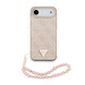 Guess Guess iPhone 17 Air Back cover case - MagSafe - 4G Triangle Logo - Pearl Strap - Pink