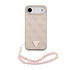 Guess iPhone 17 Air Backcover hoesje - MagSafe - 4G Triangle Logo - Pearl Strap - Roze