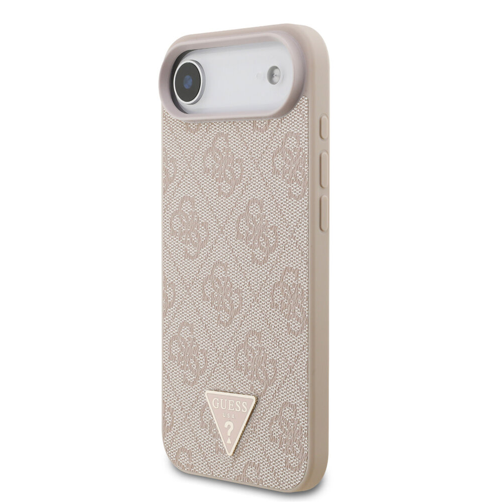 Guess Guess iPhone 17 Air Back cover case - MagSafe - 4G Triangle Logo - Pearl Strap - Pink