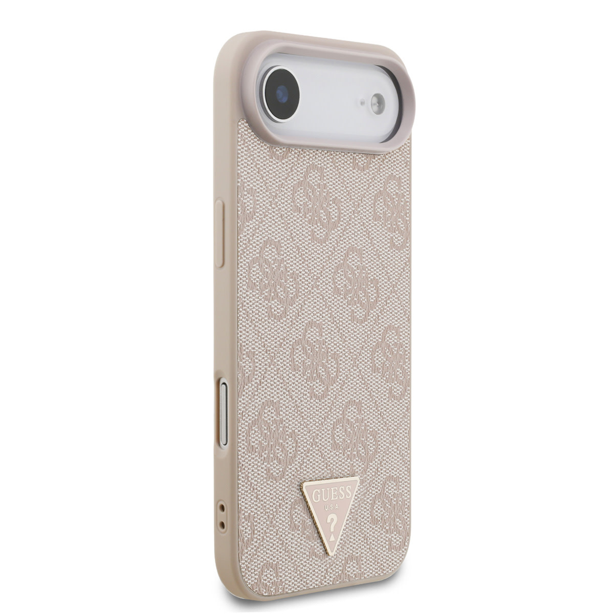 Guess Guess iPhone 17 Air Backcover hoesje - MagSafe - 4G Triangle Logo - Pearl Strap - Roze, foto 3 van 6