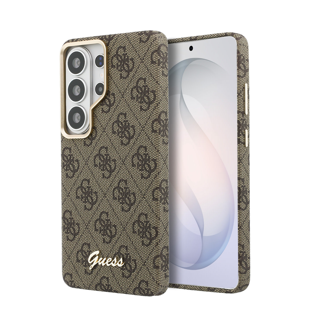 Guess Guess Galaxy S26 Ultra Backcover hoesje - MagSafe - 4G Script Metal Logo - Bruin