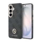 Guess Guess Galaxy S26 Back cover coque - Magsafe PU Leather - 4G Strass Logo - Gold Edge - Noir