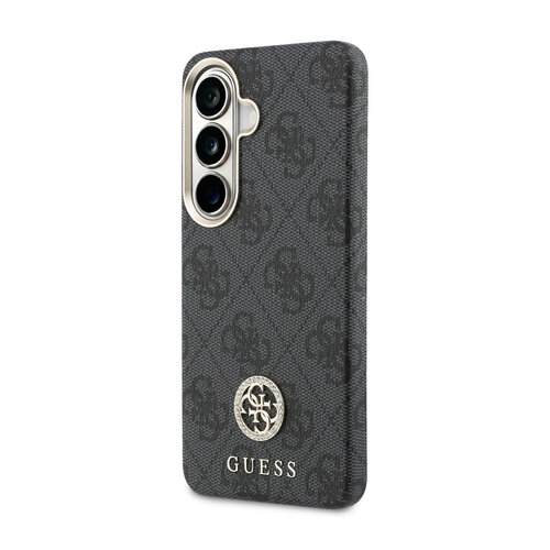 Guess Guess Galaxy S26 Back-Cover hul - Magsafe PU Leather - 4G Strass Logo - Gold Edge - Schwarz