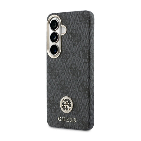 Guess Guess Galaxy S26 Back cover coque - Magsafe PU Leather - 4G Strass Logo - Gold Edge - Noir