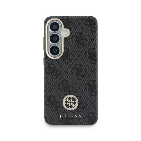 Guess Guess Galaxy S26 Back-Cover hul - Magsafe PU Leather - 4G Strass Logo - Gold Edge - Schwarz