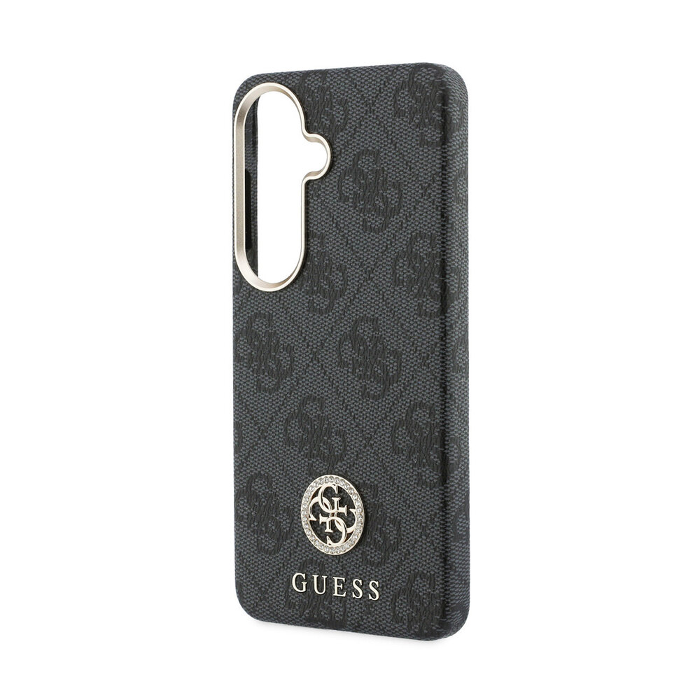 Guess Guess Galaxy S26 Backcover hoesje - Magsafe PU Leather - 4G Strass Logo - Gold Edge - Zwart
