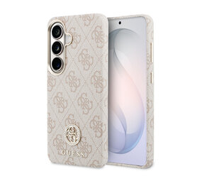 Guess Guess Galaxy S26 Back cover coque - Magsafe PU Leather - 4G Strass Logo - Gold Edge - Rose