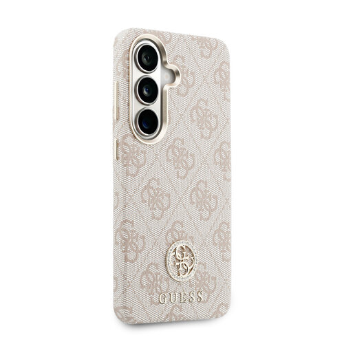 Guess Guess Galaxy S26 Back-Cover hul - Magsafe PU Leather - 4G Strass Logo - Gold Edge - Rosa