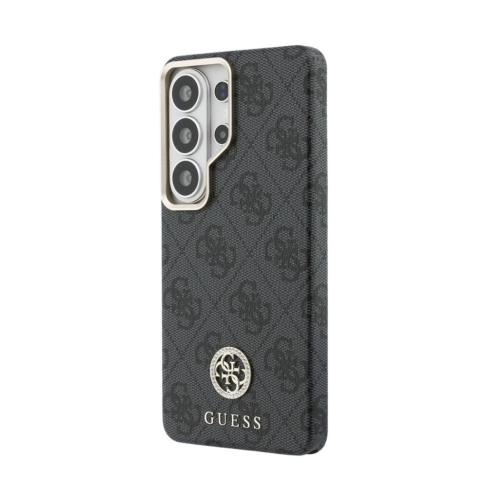 Guess Guess Galaxy S26 Ultra Back cover case - Magsafe PU Leather - 4G Strass Logo - Gold Edge - Black