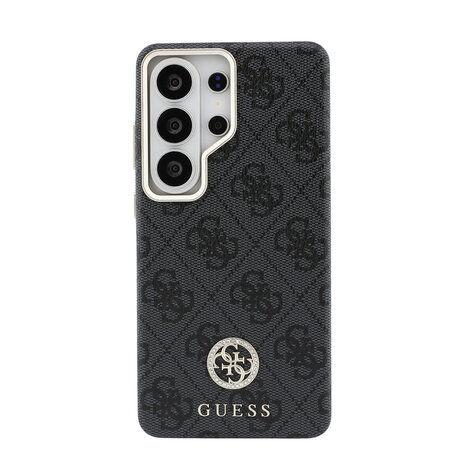 Guess Guess Galaxy S26 Ultra Backcover hoesje - Magsafe PU Leather - 4G Strass Logo - Gold Edge - Zwart Guess Guess Galaxy S26 Ultra Backcover hoesje - Magsafe PU Leather - 4G Strass Logo - Gold Edge - Zwart