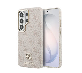 Guess Guess Galaxy S26 Ultra Backcover hoesje - Magsafe PU Leather - 4G Strass Logo - Gold Edge - Roze