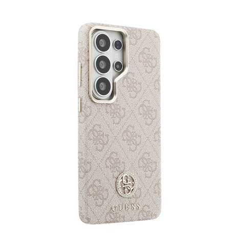 Guess Guess Galaxy S26 Ultra Back-Cover hul - Magsafe PU Leather - 4G Strass Logo - Gold Edge - Rosa