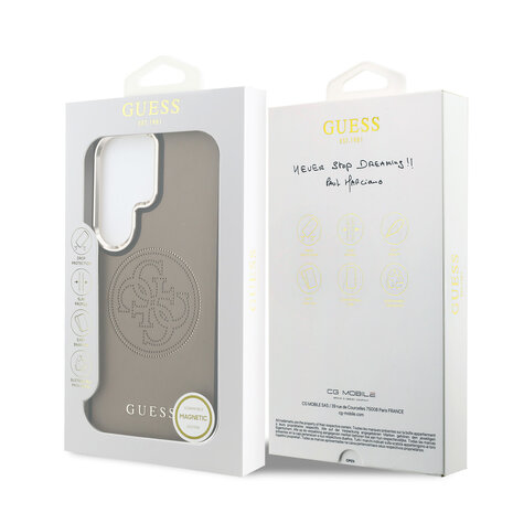 Guess Guess Galaxy S26 Ultra Backcover hoesje - MagSafe - 4G Perforated Logo - Bruin Guess Guess Galaxy S26 Ultra Backcover hoesje - MagSafe - 4G Perforated Logo - Bruin