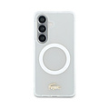 Lacoste Lacoste Galaxy S26 Backcover hoesje - MagSafe - Transparent Case With Frosted Finish - Gold Edge - Wit