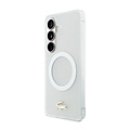 Lacoste Lacoste Galaxy S26 Backcover hoesje - MagSafe - Transparent Case With Frosted Finish - Gold Edge - Wit