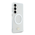 Lacoste Lacoste Galaxy S26 Backcover hoesje - MagSafe - Transparent Case With Frosted Finish - Gold Edge - Wit