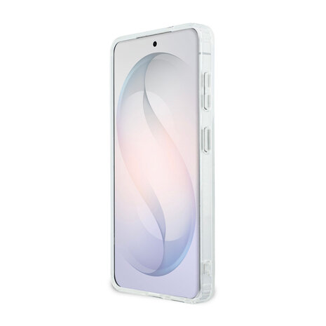 Lacoste Lacoste Galaxy S26 Backcover hoesje - MagSafe - Transparent Case With Frosted Finish - Gold Edge - Wit