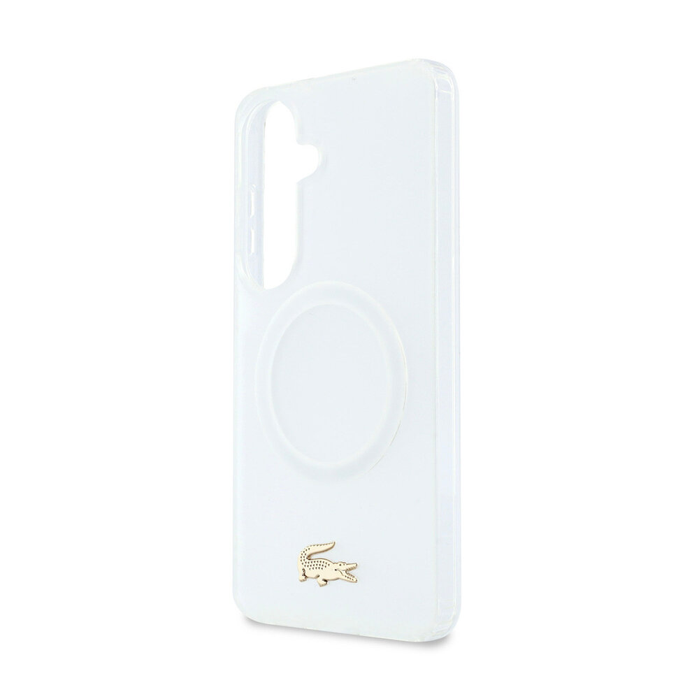 Lacoste Lacoste Galaxy S26 Back cover case - MagSafe - Transparent Case With Frosted Finish - Gold Edge - White Lacoste Lacoste Galaxy S26 Back cover case - MagSafe - Transparent Case With Frosted Finish - Gold Edge - White