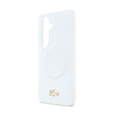 Lacoste Lacoste Galaxy S26 Back cover case - MagSafe - Transparent Case With Frosted Finish - Gold Edge - White Lacoste Lacoste Galaxy S26 Back cover case - MagSafe - Transparent Case With Frosted Finish - Gold Edge - White