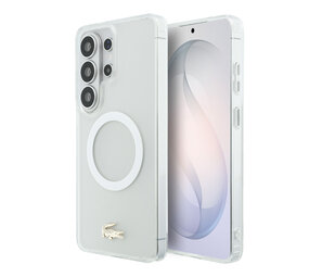 Lacoste Lacoste Galaxy S26 Ultra Back-Cover hul - MagSafe - Transparent Case With Frosted Finish - Gold Edge - Weiß Lacoste Lacoste Galaxy S26 Ultra Back-Cover hul - MagSafe - Transparent Case With Frosted Finish - Gold Edge - Weiß