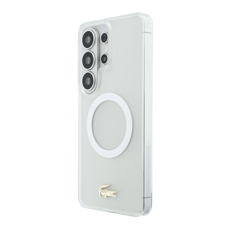 Lacoste Lacoste Galaxy S26 Ultra Back cover coque - MagSafe - Transparent Case With Frosted Finish - Gold Edge - Blanc