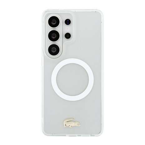 Lacoste Lacoste Galaxy S26 Ultra Backcover hoesje - MagSafe - Transparent Case With Frosted Finish - Gold Edge - Wit Lacoste Lacoste Galaxy S26 Ultra Backcover hoesje - MagSafe - Transparent Case With Frosted Finish - Gold Edge - Wit