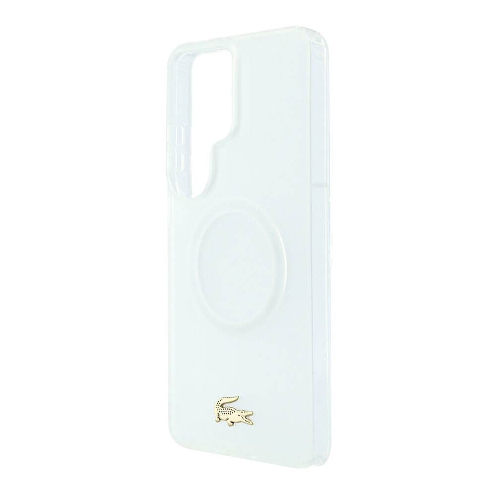 Lacoste Lacoste Galaxy S26 Ultra Back cover coque - MagSafe - Transparent Case With Frosted Finish - Gold Edge - Blanc