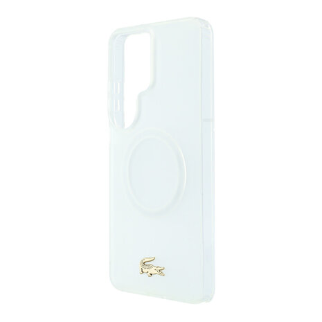 Lacoste Lacoste Galaxy S26 Ultra Back-Cover hul - MagSafe - Transparent Case With Frosted Finish - Gold Edge - Weiß Lacoste Lacoste Galaxy S26 Ultra Back-Cover hul - MagSafe - Transparent Case With Frosted Finish - Gold Edge - Weiß