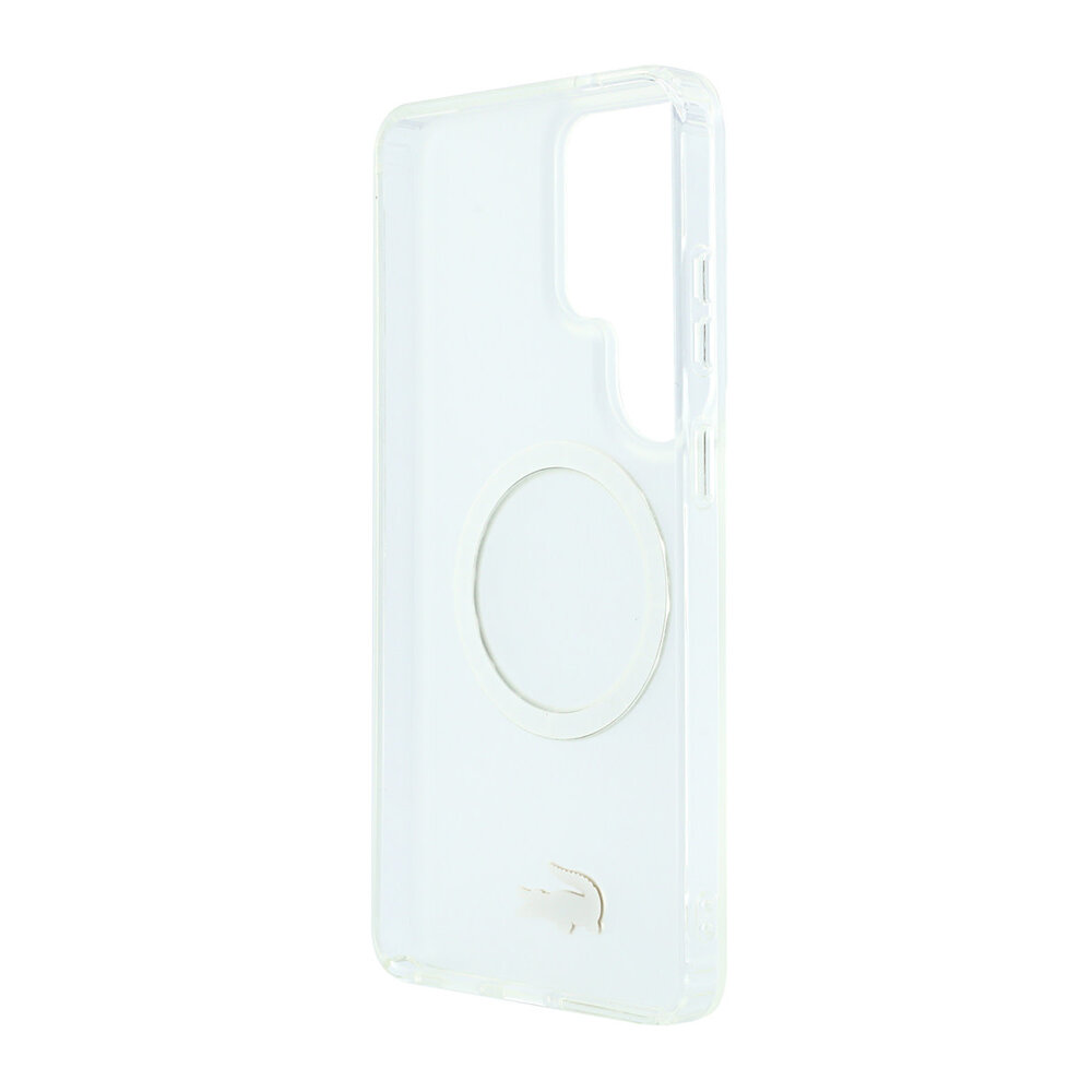 Lacoste Lacoste Galaxy S26 Ultra Back cover coque - MagSafe - Transparent Case With Frosted Finish - Gold Edge - Blanc
