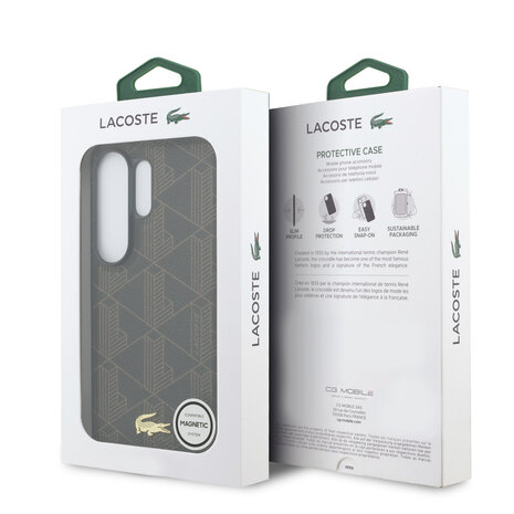 Lacoste Lacoste Galaxy S26 Ultra Backcover hoesje - MagSafe - The Blend Monogram - Bruin Lacoste Lacoste Galaxy S26 Ultra Backcover hoesje - MagSafe - The Blend Monogram - Bruin