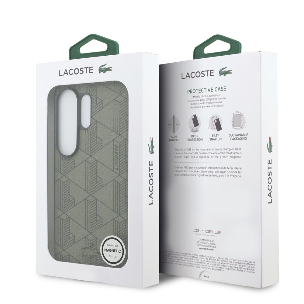 Lacoste Lacoste Galaxy S26 Ultra Backcover hoesje - MagSafe - The Blend Monogram - Khaki Lacoste Lacoste Galaxy S26 Ultra Backcover hoesje - MagSafe - The Blend Monogram - Khaki