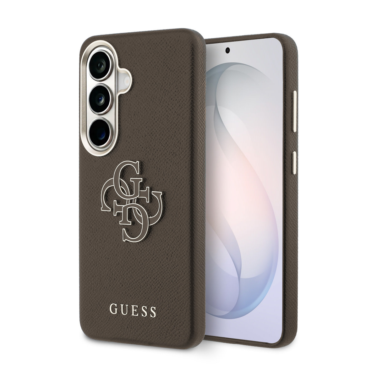 Guess Guess Galaxy S26 Backcover hoesje - Grained - Big 4G Logo - Bruin