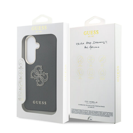 Guess Guess Galaxy S26 Back cover case - Grained - Big 4G Logo - Black