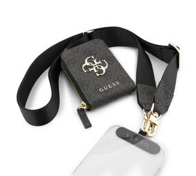 Guess Guess Crossbody Strap With Purse - 4G Big Metal Logo - Black