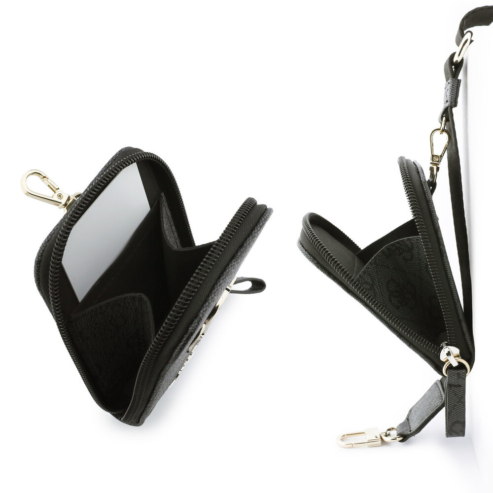 Guess Guess Crossbody Strap With Purse - 4G Big Metal Logo - Black