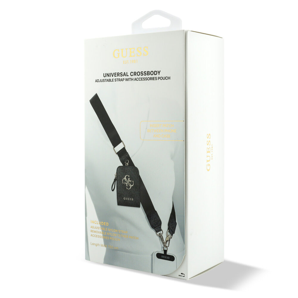 Guess Guess Crossbody Strap With Purse - 4G Big Metal Logo - Black