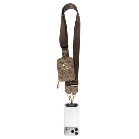 Guess Guess Crossbody Strap With Purse - 4G Big Metal Logo - Brown